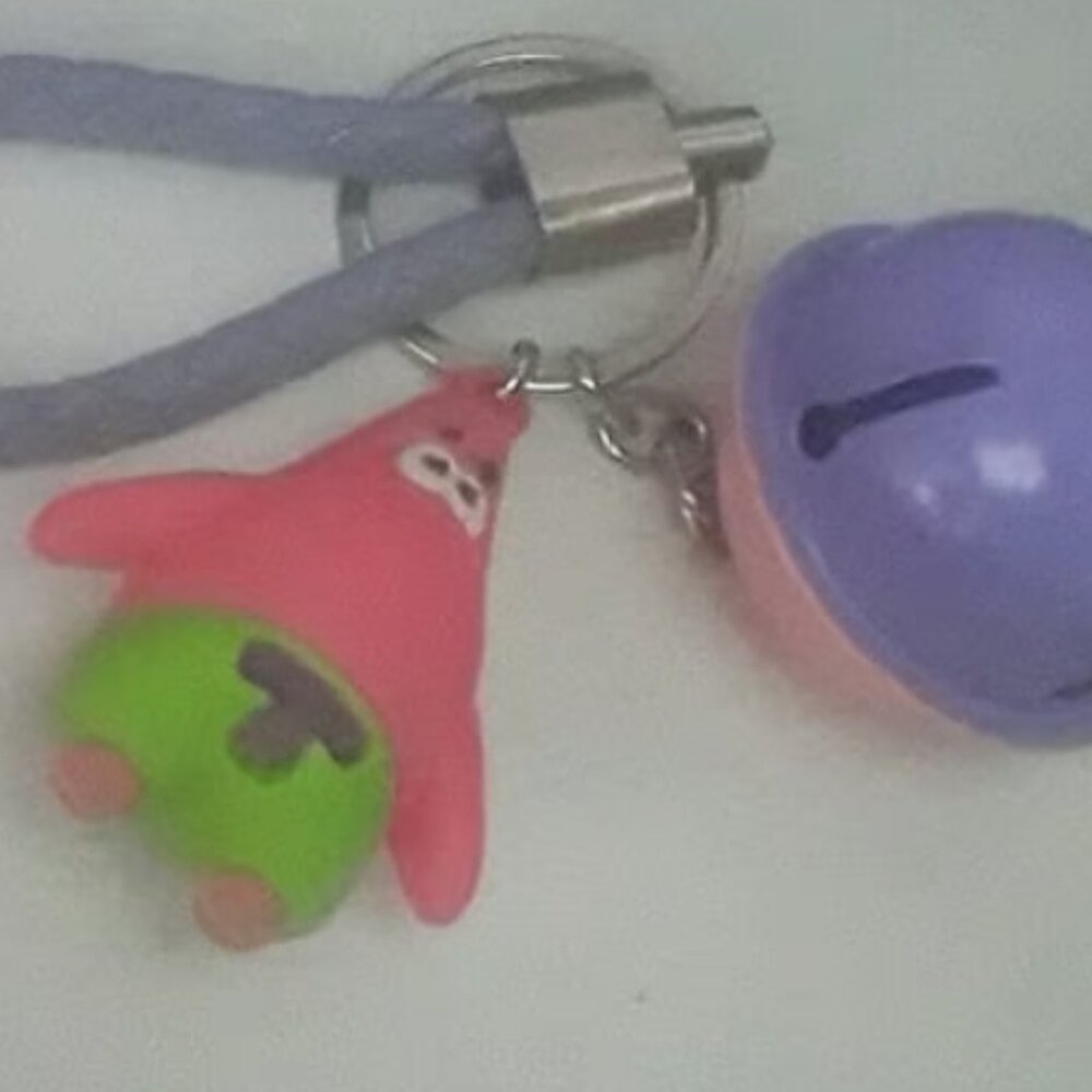 8 pc SPONGEBOB SQUAREPANTS KEYCHAINS CLIPS BRAIDED LEATHER STRAPS N REN TOY